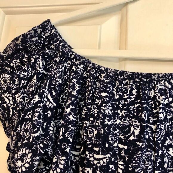 Lush Women’s Crop Top Midriff Blue Floral Top Size XL - Picture 3 of 14
